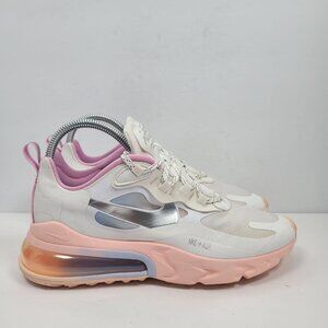 Nike Air Max 270 React Women's White Metallic Silver Athletic CZ8131-100 US Sz 8
